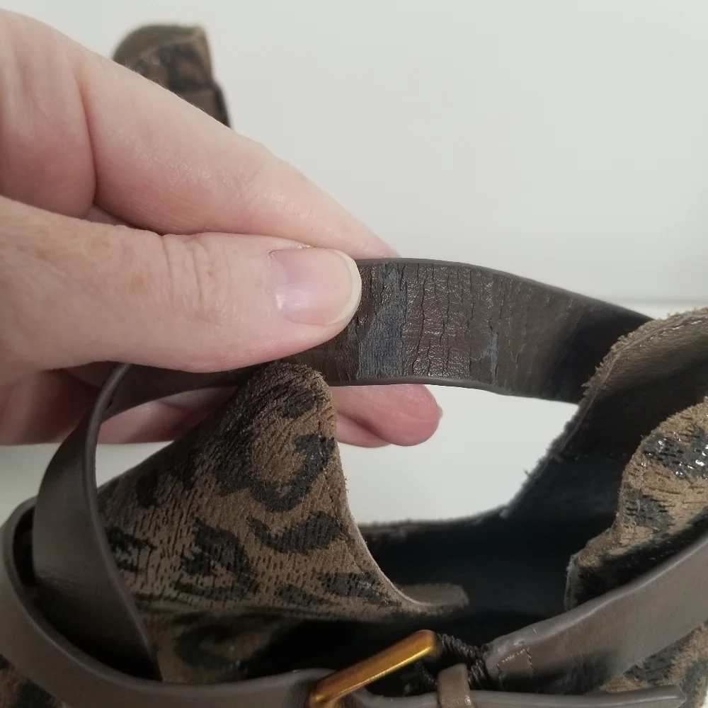 Isola DAVAN Desert Tan Leopard Print Suede Heeled Ankle Boots Size 7.5